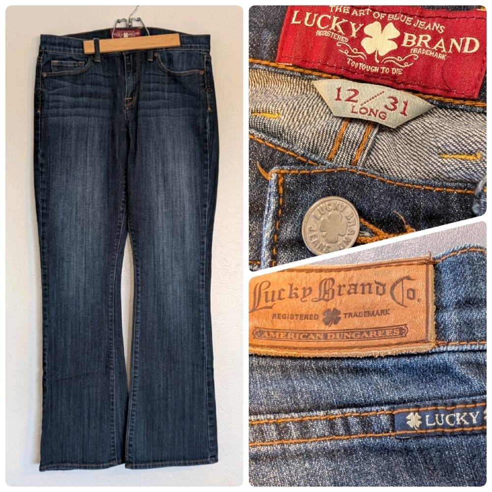 Lucky Brand Women's Bootcut/Flare Jeans Dark Wash Indigo 90s Classic Y2K